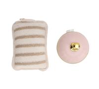 Ensemble de brosse à shampoing en silicone rose et de loofah pour le bain, massage du cuir chevelu
