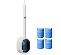 Ensemble de Brosse de Toilette jetable et Support, 16 pièces, Ensemble Brosse Toilette et Support jetables, autonettoyant avec têtes Nettoyage préchargées, nettoyant Mural en céramiq