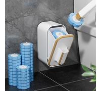 Ensemble de Brosse de Toilette jetable et Support, Brosse Toilette Murale en Plastique avec 18 têtes Rechange jetables pour Salle Bain, Heimdekorationen