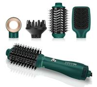 Ensemble de Brosse Soufflante 4 en 1, PARWIN PRO BEAUTY Seche Cheveux | Avec 4 Accessoires, pour Sécher, Lisser, Volumiser et Coiffer, Brosse Sèche-Cheveux Ionique, 1100W, Vert