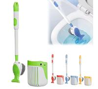 Ensemble de brosse WC à ventouse, nettoyant mural 2025 avec distributeur de liquide intégré et support à séchage rapide, nettoyeur en profondeur, organisateur de salle de bain hygiénique peu