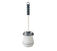 Ensemble de brosse WC avec support mural, long manche de 38 cm, brosse à récurer pour un nettoyage facile, outil de nettoyage de toilettes en plastique, fournitures essentielles de salle de bain