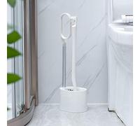 Ensemble de brosse WC de qualité supérieure avec support, outil de nettoyage efficace pour salle de bain, brosse WC et support, design blanc élégant pour une hygiène sans effort