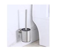 Ensemble de brosse WC en acier inoxydable 304 - Nettoyant WC mural avec support, comprend 2 têtes de brosse remplaçables et ensemble de vis de montage, conception antirouille et hygiénique (argent