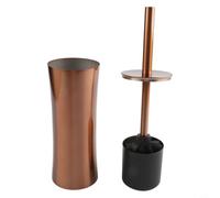 Ensemble de brosse WC en acier inoxydable finition dorée - Brosse WC élégante avec poils durables pour les taches tenaces - Brosse à toilettes peu encombrante 37,5 cm (couleur cuivrée)