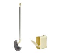 Ensemble de brosse WC murale moderne avec poignée confortable et couvercle à ouverture automatique, facile à utiliser pour salle de bain