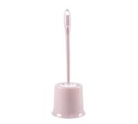 Ensemble de brosse WC rose avec support - Tête ronde amovible en nylon pour nettoyer les coins - Poignée en plastique - Accessoires de salle de bain élégants - Porte-brosse essentiel pour cuvette de