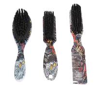 Ensemble de brosses à barbe 2 en 1 pour hommes, robuste, Durable, Compact et léger, pour barbier, coiffure, peigne Portable, brosse à huile