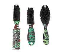 Ensemble de brosses à barbe professionnelles 3 pièces en Nylon, tête d'huile de cheveux, brosse de coiffage, brosse à poussière de cou, peigne pour hommes, toilettage de barbe,
