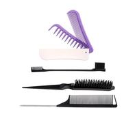 Ensemble de brosses à cheveux à poils pour taquiner les bords, brosse à cheveux en métal, peigne à queue torsadée, peigne pliable pour homme et femme