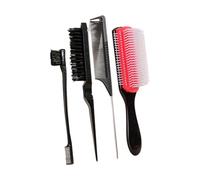 Ensemble de brosses à cheveux à trois rangées pour taquiner les bords, les frisottis et réduire la casse des cheveux