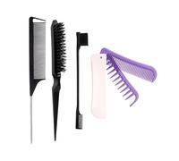 Ensemble de brosses à cheveux avec contrôle des bords, peigne à queue torsadée, peigne démêlant large et fin pour voyage à la maison