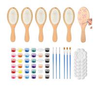 Ensemble de brosses à cheveux en bois, brosse à cheveux pour peinture DIY, kit de peignes en bois avec finition facile, activité artisanale, accessoire de projet artistique avec un design amusant, out
