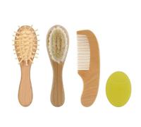 Ensemble de brosses à cheveux en bois pour bébé | Peigne de bain - Soin des cheveux Relaxation Outil de soins pour bébé pour anniversaire, fête prénatale et liste de naissance