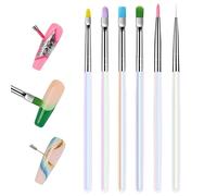 Ensemble de brosses à ongles - pinceau à ongles | Brosses des ongles acryliques | Applicateur de petite doublure | Outil de peinture d'estampage pour les débutants et professionnels