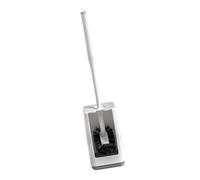 Ensemble de brosses à récurer pour cuvette de toilette avec base amovible et support de rangement - Design incurvé - Nettoyage de salle de bain ergonomique