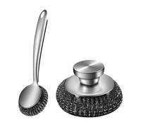 Ensemble de brosses à Vaisselle en Acier, Brosse à Vaisselle en métal pour Lutter Contre Les Taches tenaces sur diverses Surfaces de Cuisine