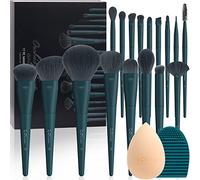 Ensemble de brosses cosmétiques ducare 17 pièces avec coussin de nettoyage de brosse et éponge cosmétique pro poêle à farine sac sous les yeux coffret cadeau