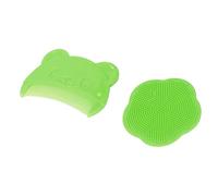 Ensemble de Brosses de Cuir Chevelu pour bébé 2PCS - Brusque Bain en Silicone Doux et Peigne Doux pour les Nouveau-nés - Outil Nettoyage du Cuir Chevelu en Toute sécurité avec Design incurvé (GREEN)