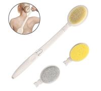 Ensemble De Brosses De Douche 3 En 1 À Long Manche : Nylon Exfoliant, Éponge Douce Et Pierre Ponce Pour Le Soin Du Corps Et La Relaxation