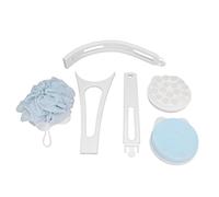 Ensemble de brosses de douche multifonctions, gommage corporel 3 en 1 à long manche, têtes de brosse massante en éponge loofah pour exfolier le dos et nettoyer tout le corps