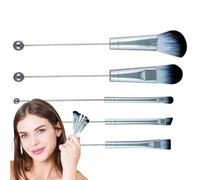 Ensemble de brosses de maquillage débutant, ensemble de brosses de maquillage professionnel | Brosses de maquillage en perles,Applicateur portable 5x, mélange outil de synthèse de sculpture pour le ca