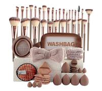 Ensemble de brosses de maquillage, pinceaux à paupières - Kit de brosses de correcteur blush 56x Foundation,Applicateurs de maquillage réglés avec un sac d'organisateur pour le visage, les yeux, les l