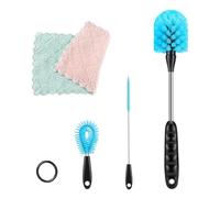 Ensemble De Brosses De Nettoyage 4 Pièces, 1 Chiffon, Brosse De Nettoyage De Bouteilles, Brosse À Vaisselle, Brosse De Nettoyage De Bouteilles, Ensemble De Brosses De Nettoyage De Bouteilles