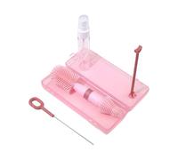 Ensemble de brosses de nettoyage à double tête pour biberon avec poignée en silicone flexible et égouttoir amovible