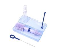 Ensemble de brosses de nettoyage à double tête pour biberon avec poignée en silicone flexible et égouttoir amovible
