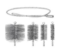 Ensemble de brosses de nettoyage de tuyaux flexibles en fil d'acier au carbone - Brosse de nettoyage de cheminée - Outil électrique pour enlever la rouille - Haute durabilité pour le nettoyage de