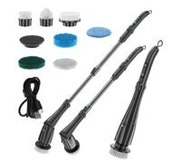 Ensemble de brosses de nettoyage électriques à long manche Black