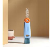 Ensemble de brosses de nettoyage en silicone pour les espaces étroits, couvercle de tasse et baguette de nettoyage de vase, outil de coin étroit pour pot mélangeur (bleu)