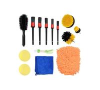 vidaXL Ensemble de brosses de nettoyage pour voiture 14 pièces Multicolore Polyrotin 30x32,5 cm