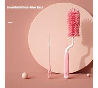 Ensemble De Brosses En Silicone Pour Bouteille Et Livres,Accessoires Pour Bébé,Longue Poignée,Gobelet En Verre,Récureur De Paille,Nettoyant De Sucette,Résistant À 360 - Type 2pcs Pink #A