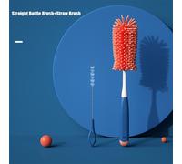 Ensemble De Brosses En Silicone Pour Bouteille Et Livres,Accessoires Pour Bébé,Longue Poignée,Gobelet En Verre,Récureur De Paille,Nettoyant De Sucette,Résistant À 360 - Type 2pcs Blue #B