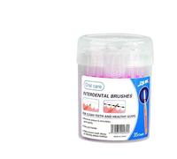 Ensemble de brosses interdentaires - Piques dentaires à poils doux pour appareils dentaires, espaces et ponts, 5 tailles faciles à transporter (rose)