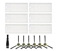 Ensemble de brosses latérales pour filtre OKP Life K2 K3 K4 pour aspirateur robot gaucher M210 M210S - 6 filtres + 6 brosses latérales + 1 brosse de nettoyage