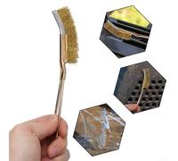 Ensemble de brosses métalliques avec tête inclinée et poignée souple pour enlever la rouille, nettoyer la peinture et frotter léger avec poils en acier, laiton et nylon (fil de laiton)