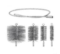 Ensemble de brosses métalliques en acier inoxydable pour le nettoyage des conduits de cheminée, kit professionnel de balayage de tuyau avec poignées pour enlever la suie et le débit, pour des outils