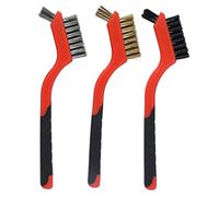 Ensemble de brosses métalliques en laiton et acier inoxydable avec poignée incurvée pour cuisinière à gaz, hotte de cuisine, matériau ABS durable, outils de nettoyage portables