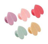 Ensemble de brosses nettoyantes pour le visage en forme de cœur | Brosse à main en silicone souple, 5 pièces, outil double face pour la routine de lavage quotidienne