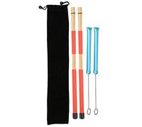 Ensemble de brosses pour baguettes, brosses de batterie jazz en fil métallique rétractable avec sac de transport en peluche, accessoires de percussion à 19 barres réglables pour l’ (brosse à tambour