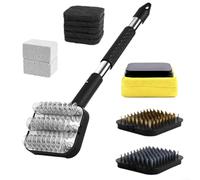 Ensemble de brosses pour barbecue avec poignée ergonomique, têtes remplaçables, matériau résistant à la chaleur, passe au lave-vaisselle, rangement pratique à suspendre (ensemble B)