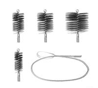 Ensemble de brosses pour tuyau de poêle avec quatre tailles de brosse et manche long pour nettoyage et entretien des tuyaux de cheminée et chaudière
