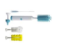 Ensemble de brosses rotatives automatiques pour biberon de lait comprenant une brosse à tétons et un nettoyeur de tube pour récipients en verre et produits pour bébé Brosse en silicone ABS