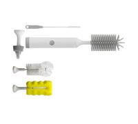 Ensemble de brosses rotatives automatiques pour biberon de lait comprenant une brosse à tétons et un nettoyeur de tube pour récipients en verre et produits pour bébé Brosse en silicone ABS