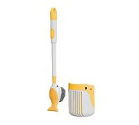 Ensemble de brosses WC à ventouse - Brosse WC avec fonction d'ajout de liquide - Support mural peu encombrant pour salle de bain, camping-car et bateau - Kit de nettoyage hygiénique pour cuvette de