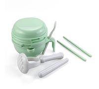 Ensemble de broyage multifonction pour bébé 6 en 1 - Robot de cuisine manuel avec presse-agrumes, filtre, bol de rangement, matériau de qualité alimentaire, design empilable (vert)