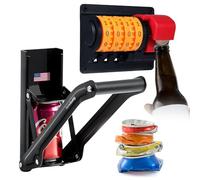 Ensemble de broyeur de canettes et décapsuleur 2 en 1 - Broyeur de canettes mural en aluminium pour canettes de 12 et 473,6 g avec matériel de montage - Ouvre-bouteille de bière intégré avec compteur